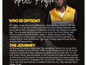 Mr Option’s Bigraphy & his latest music